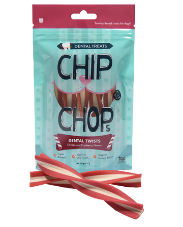 Chip Chops : Dental Twists – Chicken & Cranberry Flavour Dog Treats